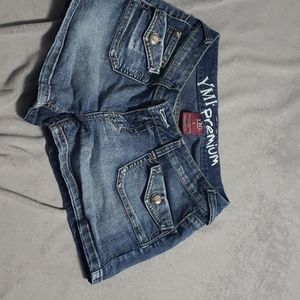 Ymi premium jean shorts size 5 with flap pockets